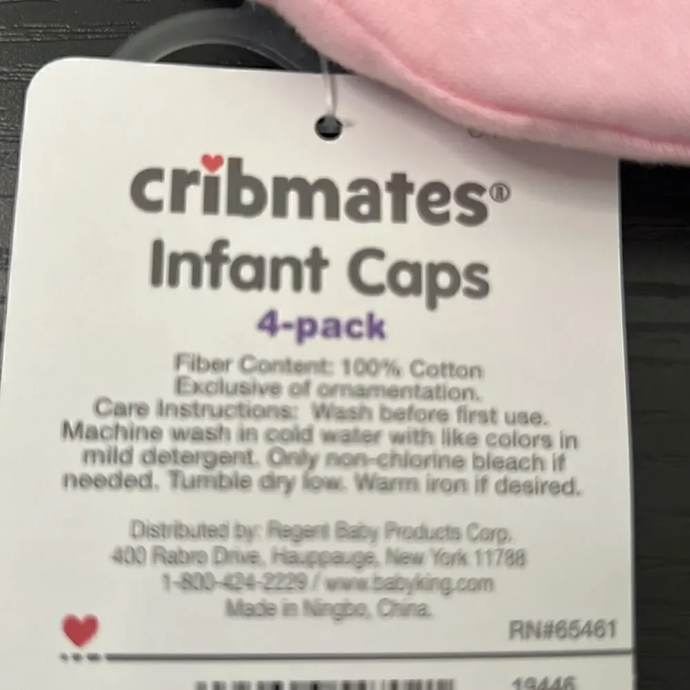 Adorable Girl Cribmates Infant Cap 4-Pack